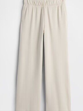 Gap Cloudlight Relaxed Wide-Leg Pull-On Pants in Cream